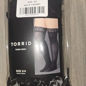 Torrid Lace Top Black Thigh Highs